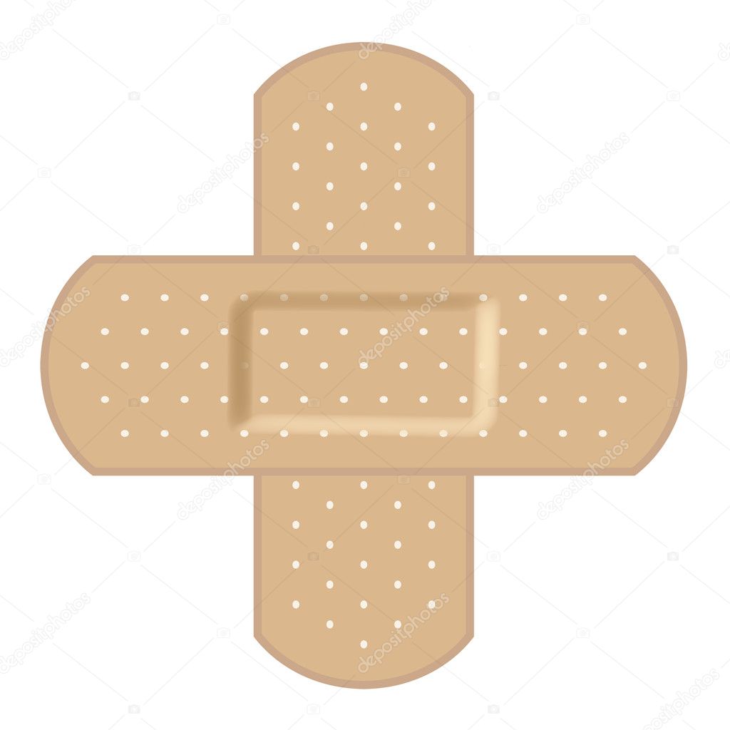 Adhesive bandages forming a cross.