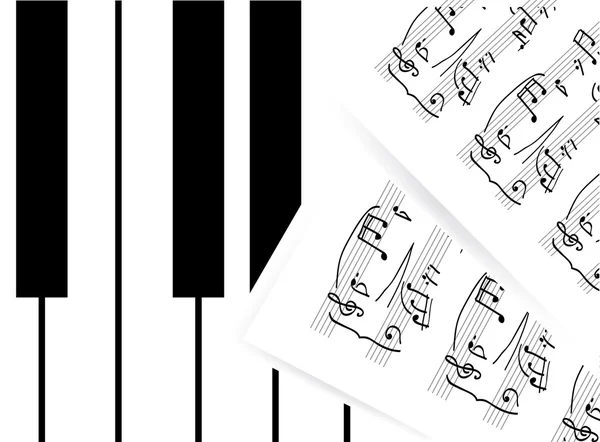 Not ile piyano tuşları — Stok Vektör