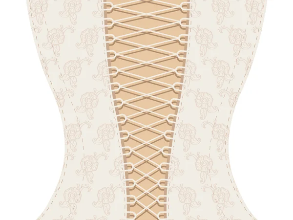 Corset blanc avec ruban — Image vectorielle