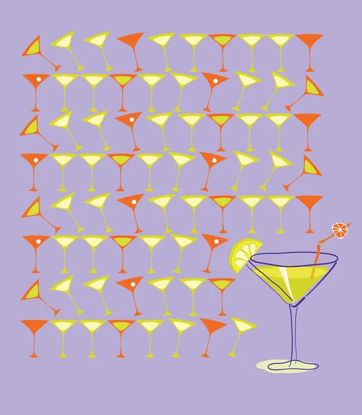 Martini yaz limon — Stok Vektör