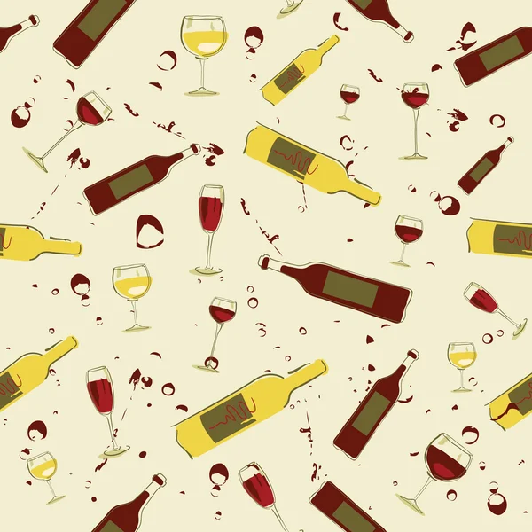 Seamless background wine bottles — Stock Vector