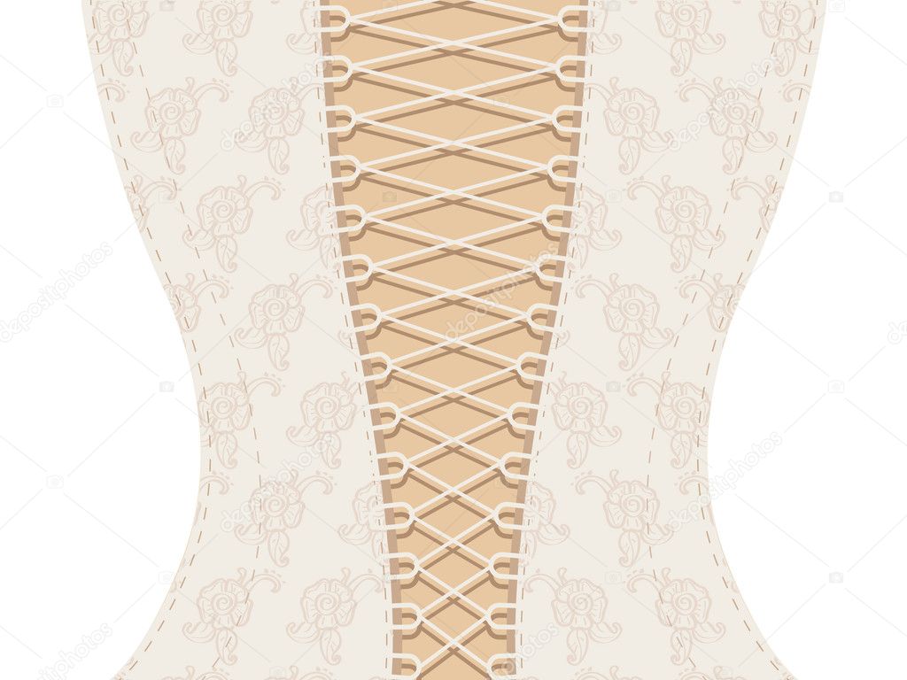 White corset with ribbon