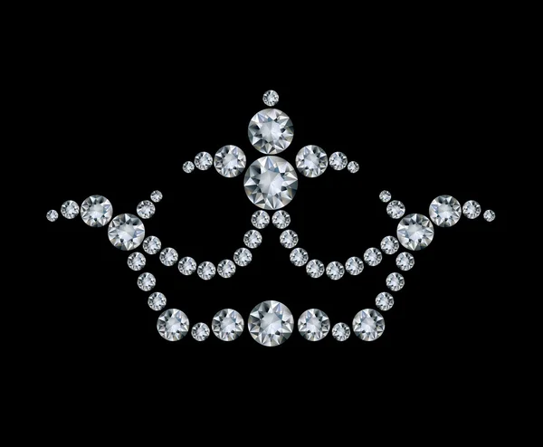 Couronne et diamants — Image vectorielle