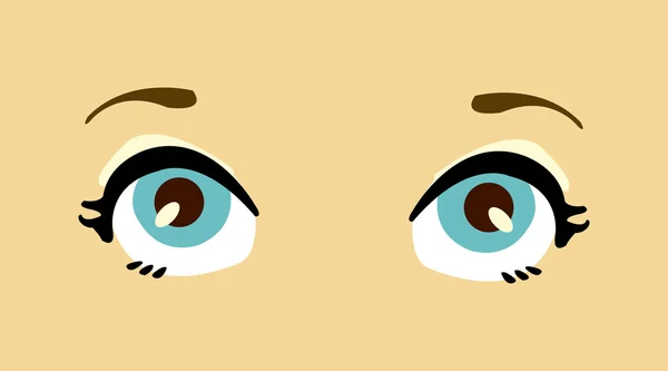 Las mujeres de dibujos animados vector ojos azules. — Vector de stock