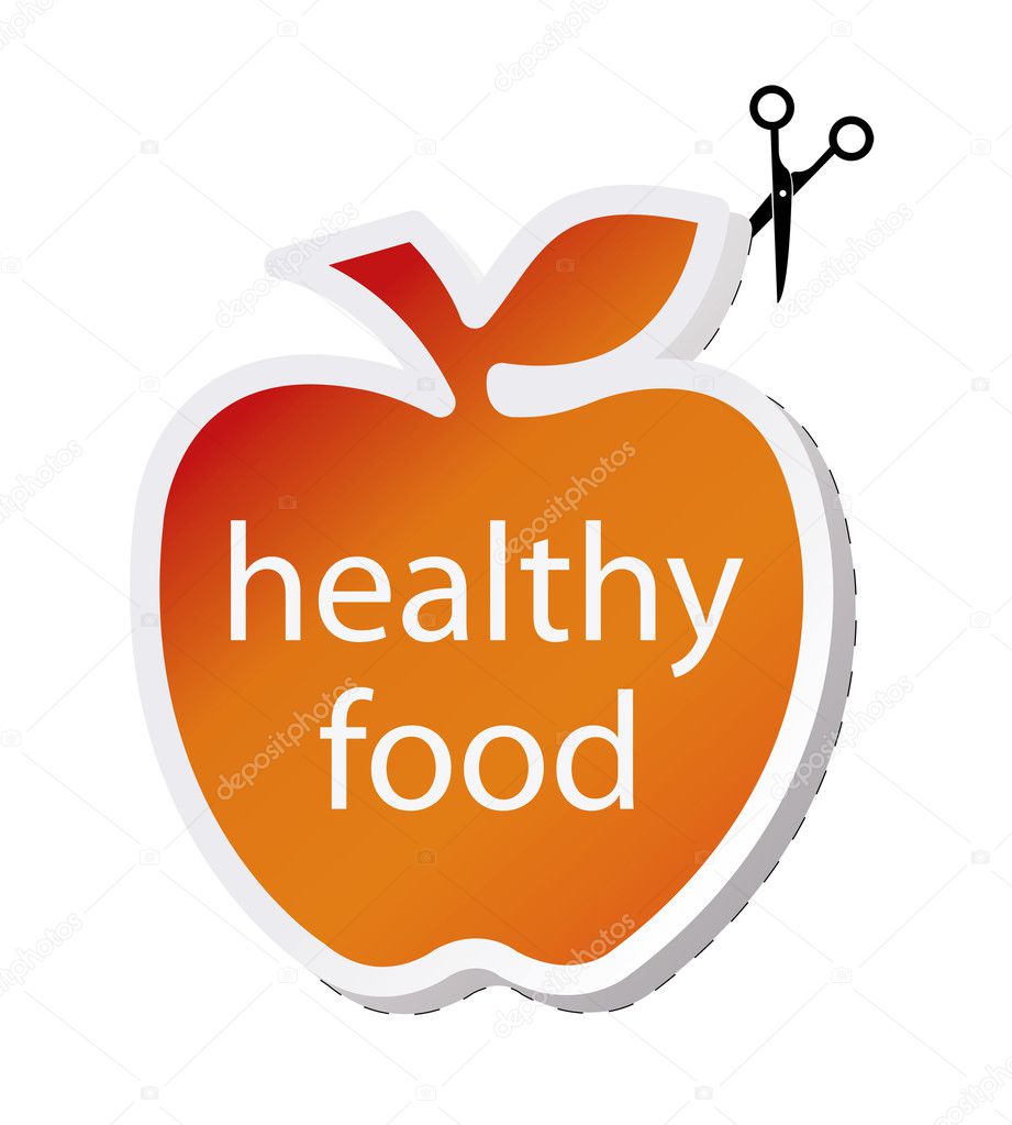 Icon apple by healthy food. Vector illustration.