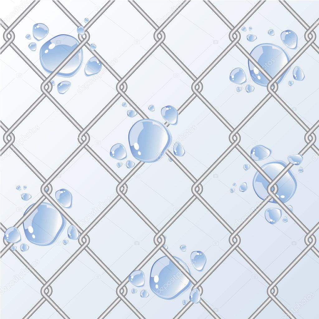 Chain Fence with water drop. Vector