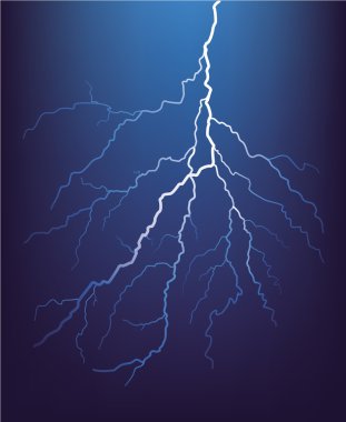 Lightning bolt at night. Vector. clipart