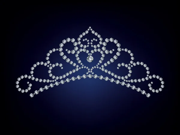 The Diamond tiara isolate object — Stock Vector