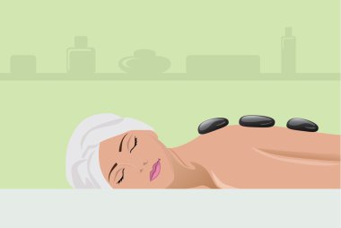 Girl spa procedures clipart