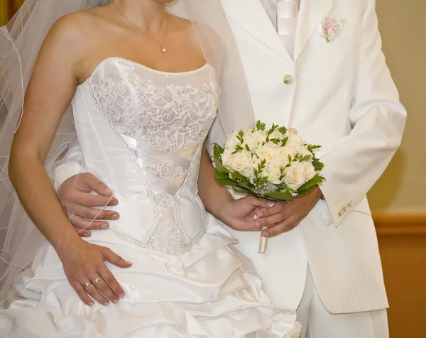 Noiva Noivo Antes Assinar Certificado Mariagem — Fotografia de Stock