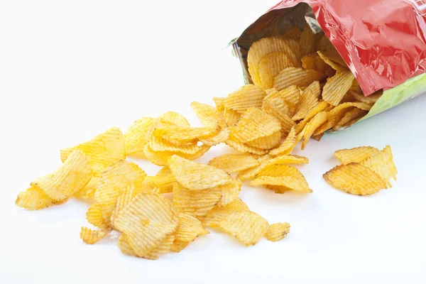 Zak aardappel chips, kartoffelchips — Stockfoto