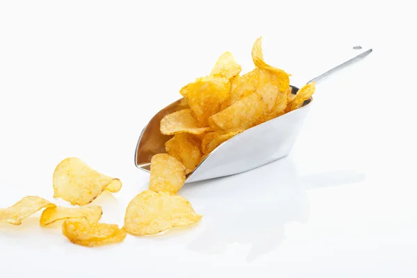 Hand Full Potatoe Chips Kartoffelchips — Stock Photo, Image