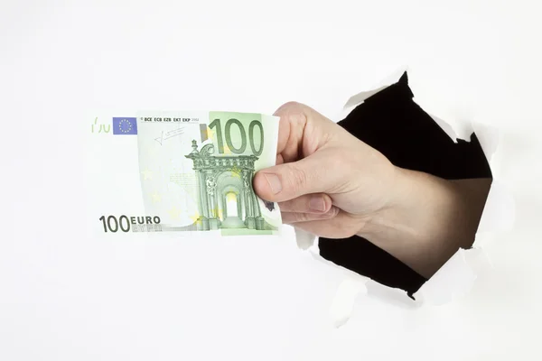 Eien Hand Überreicht Geld Hand Out Money — Stock Photo, Image