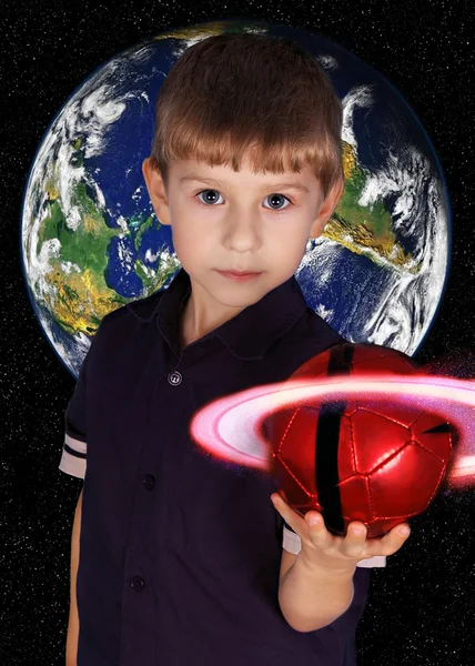 Boy in space Stock Picture