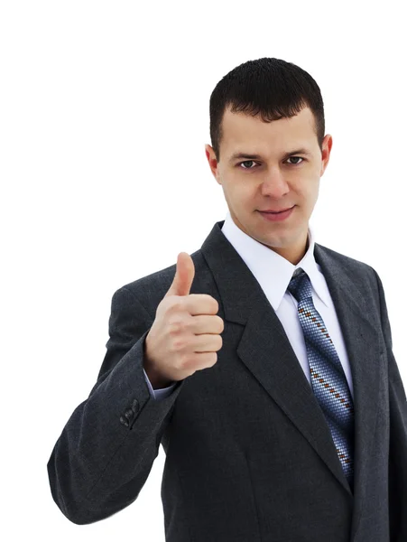 Successful Young Businessman Thumbs — Stock Photo, Image