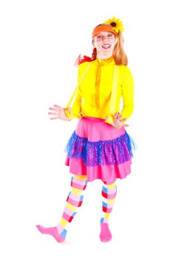 A girl dressed as Pippi Longstocking clipart