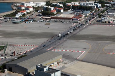 View over Gibraltar airport clipart