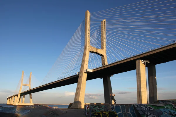 Ponte Vasco Gama Lizbonie Jest Najdłuższy Most Europie — Zdjęcie stockowe