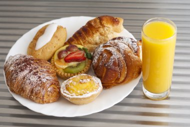 Pastry and juice clipart