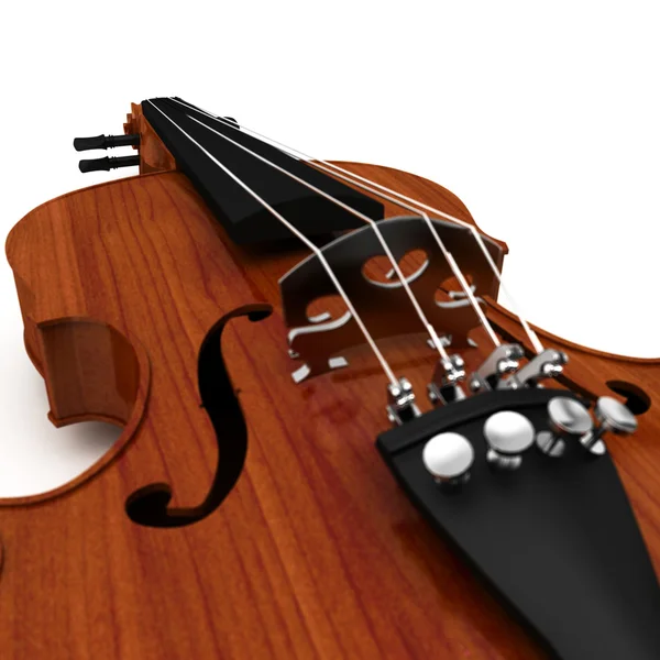 Isolate macro violin at the white background — Stock Photo, Image