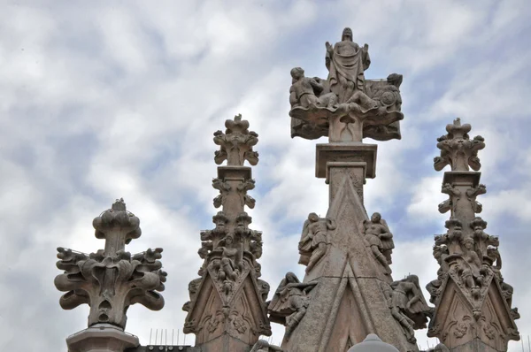 Gotisches Kreuz Gotiska Arkitektoniska Detaljer Med Cross Från Kalksten — Stockfoto