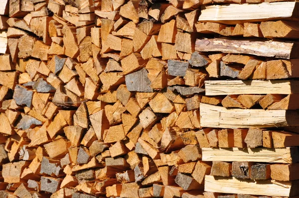Brennholz Ordentlich Gestapelt — Stockfoto