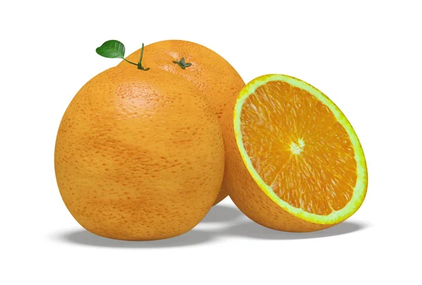 stock image Oranges on white background. It's 3D image