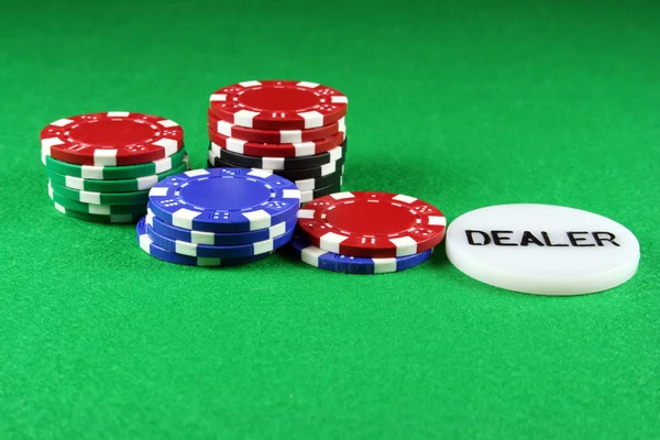 Poker - A Pair of Aces with Poker Chips — Stock Photo, Image