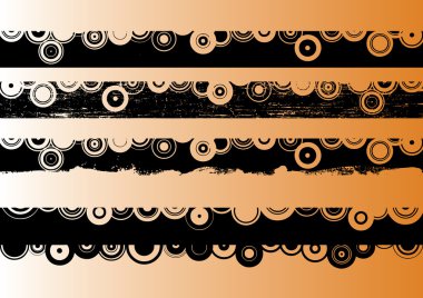 4 Black grunge artistic strips 2 (Transparent vectors so it can be overlaid onto other graphics and images)