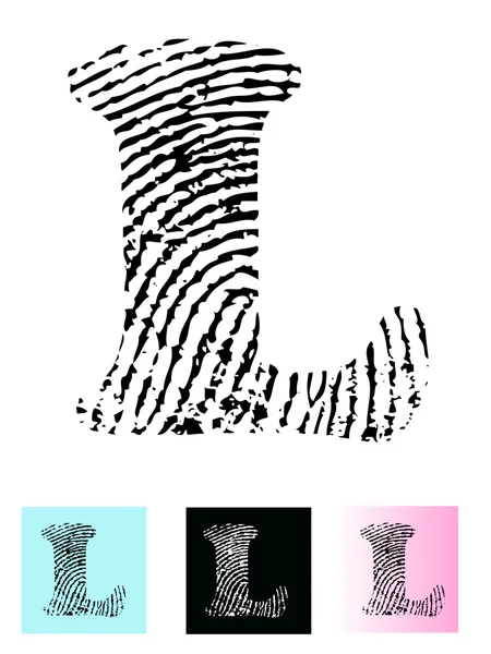 Fingerprint Alphabet Letter — Stock Vector