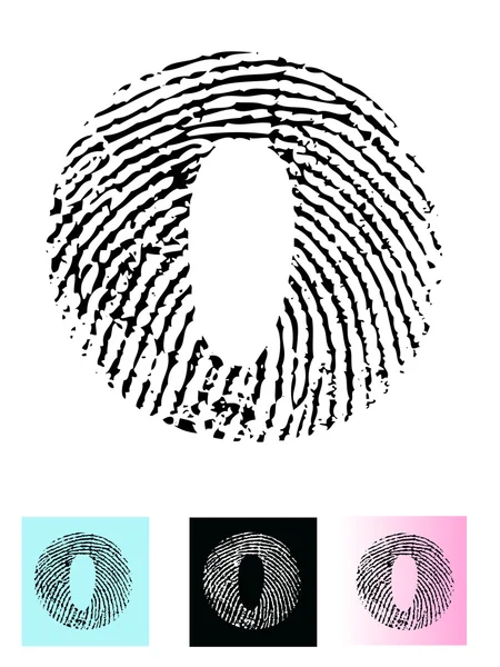Алфавит отпечатков пальцев буква O — стоковый вектор