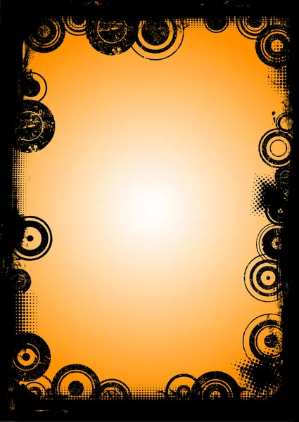 Bordure Noire Pleine Page Avec Cercles Décolorants Vecteur Transparent Afin — Image vectorielle