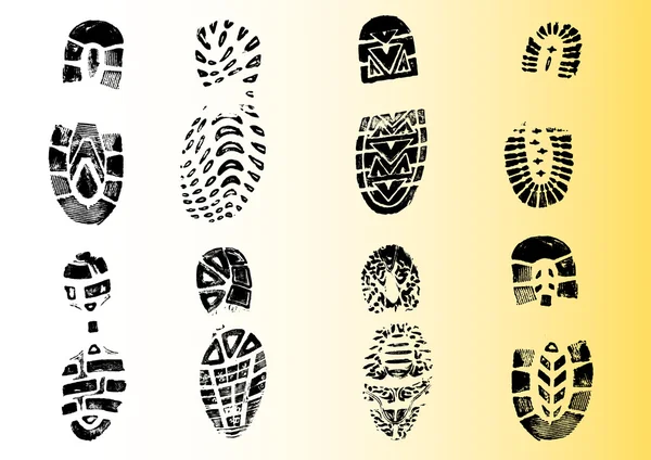 8 empreintes de chaussures détaillées 2 — Image vectorielle