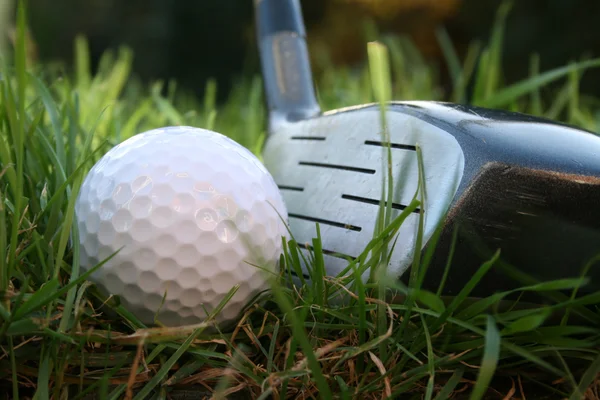 Driver Hit Golf Ball Rough Low Angle Shot — Stock Photo, Image