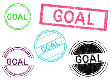 5 Grunge Stamps - GOAL clipart
