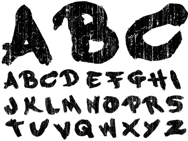 Hand Getrokken Grungy Lettertype Zeer Gedetailleerde Afzonderlijk Gegroepeerde Vectoren — Stockvector