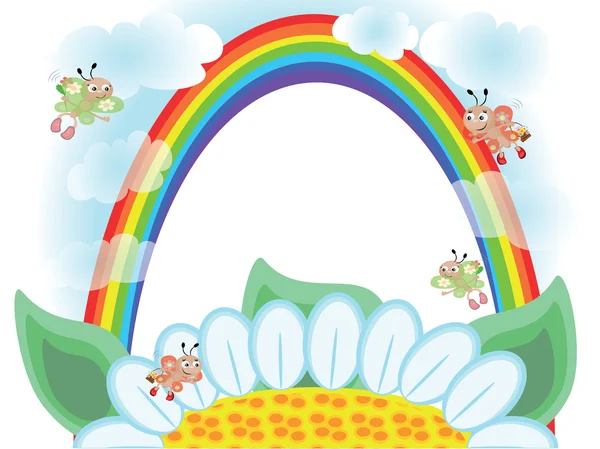 花和彩虹 — 图库矢量图片