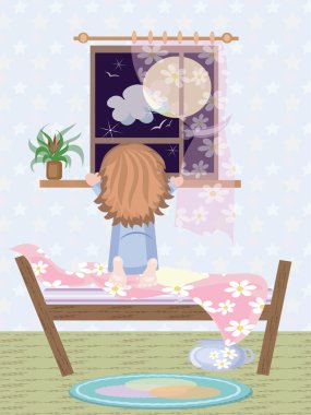 Kız vitrinlere bakıyor