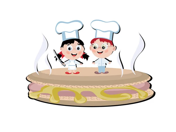 Two funny cooks — Stock Vector
