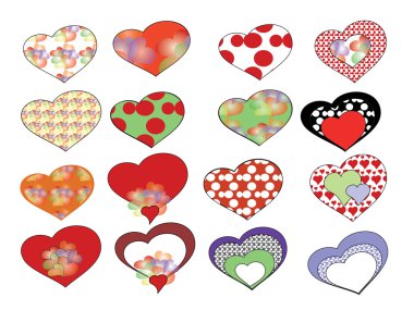 Set heart, design elements clipart