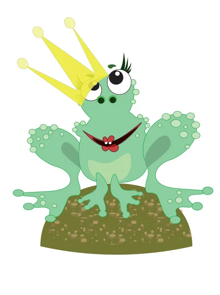 皇冠孤立的青蛙 — 图库矢量图片