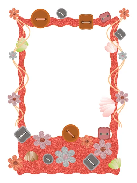 Frame Buttons Flowers Shells — Stock Photo, Image