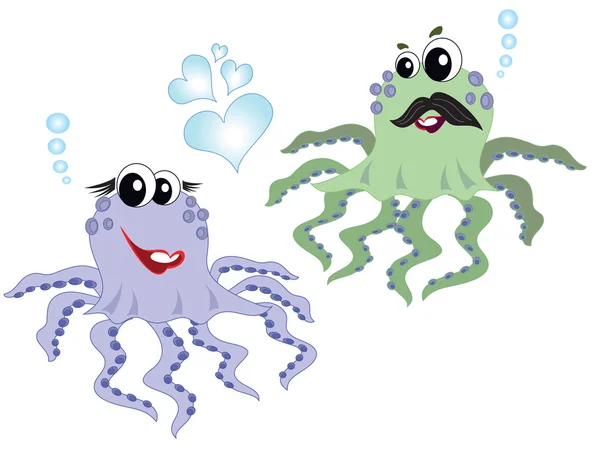 Twee Octopussen Hij — Stockfoto