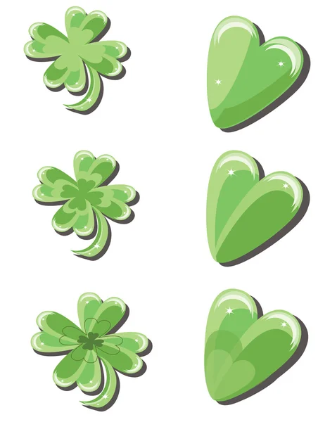 Clover and hearts — Stock Photo, Image
