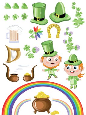 St. Patricks day icons clipart