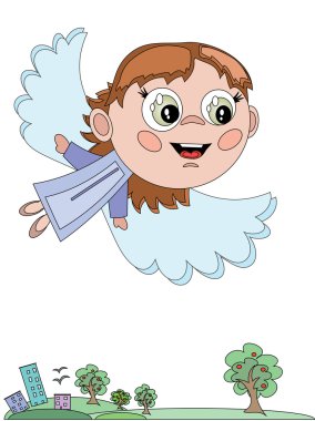 Angel in sky clipart