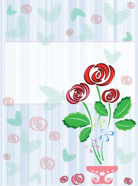 Cartão postal com rosas — Fotografia de Stock