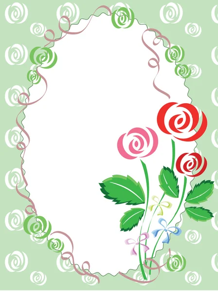 Cartão postal com rosas — Fotografia de Stock