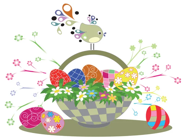 Easter basket — Stock Vector