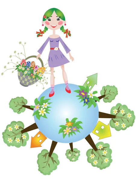 Дівчина весна символ — стоковий вектор